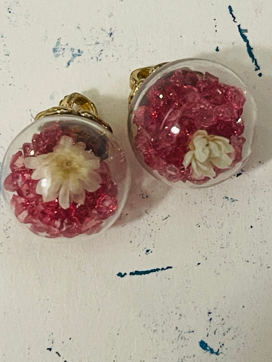 CHARM GLASS BALL WITH DRY FLOWERS 20MM 1 PC