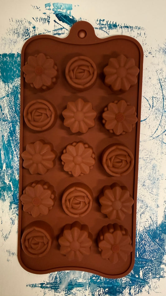 SILICONE MOLD FLOWERS 15 CAVITIES 1 PC 5 styles