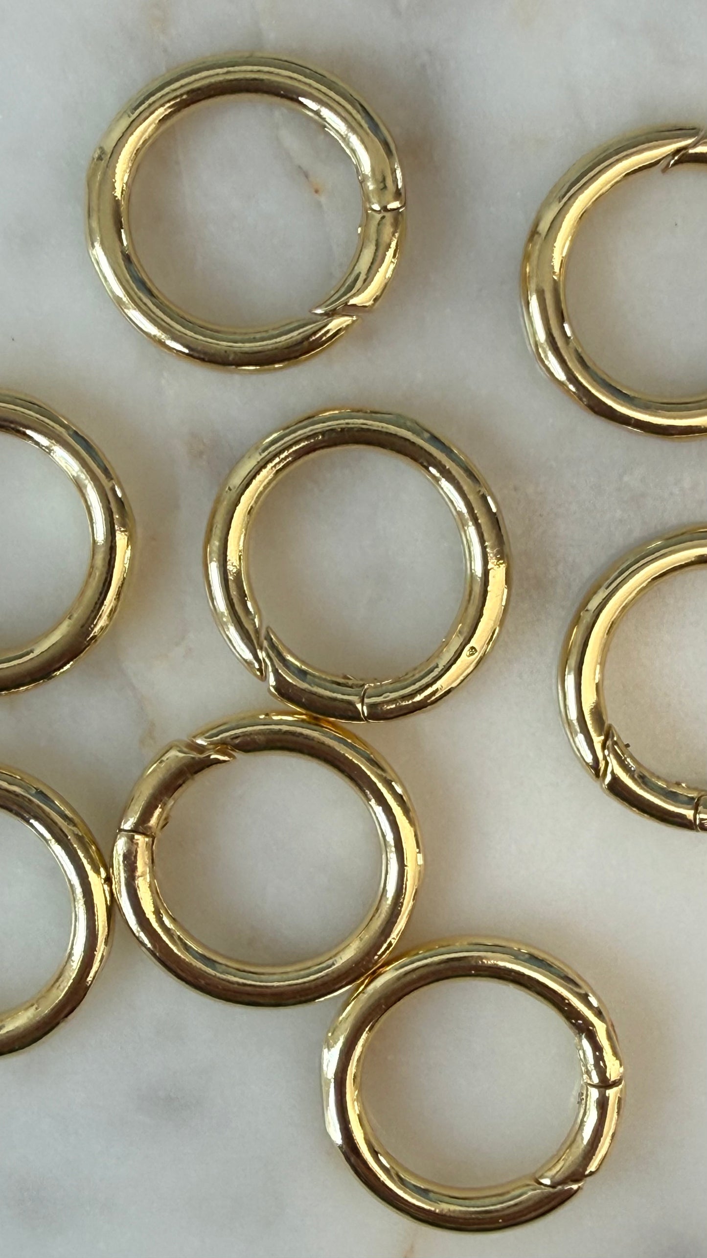 SPRING RING CLASP ROUND 18X3MM GOLD PLATE 18 KT 1 PC