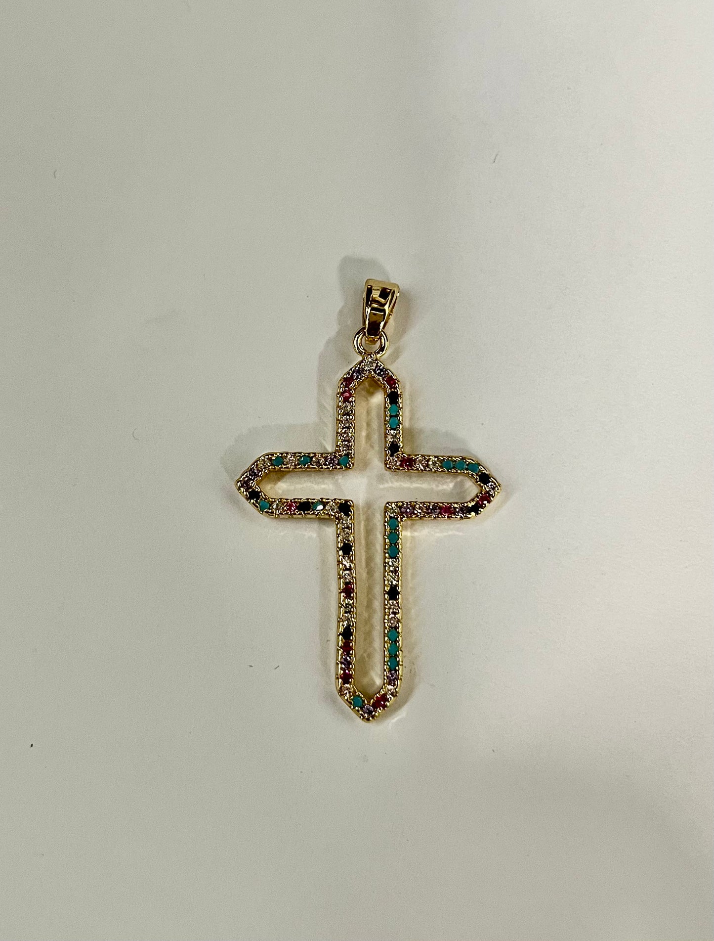 PENDANT CROSS CZ GP 18 kt