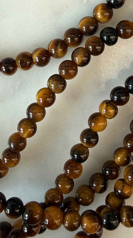 TIGER EYE 4MM ROUND ABOUT 46 BEADS PER 1 STRAND