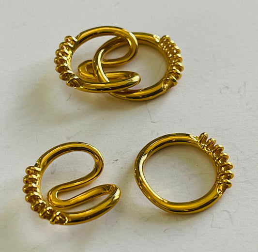 Clasp hook 7 strands gold plate 2 sets