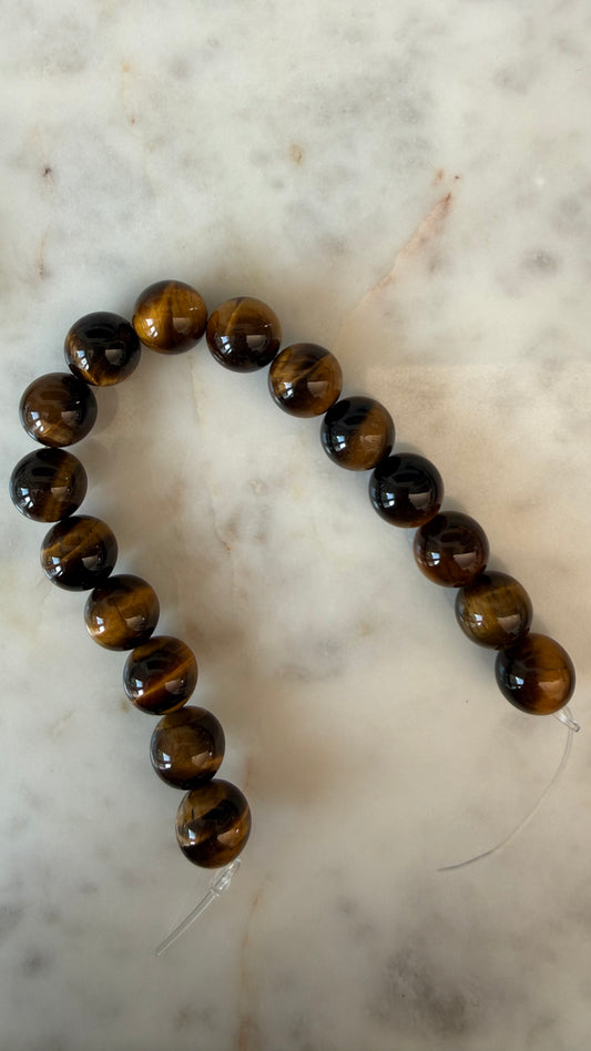 TIGER EYE 12MM ROUND ABOUT 16 BEADS PER 1 STRAND