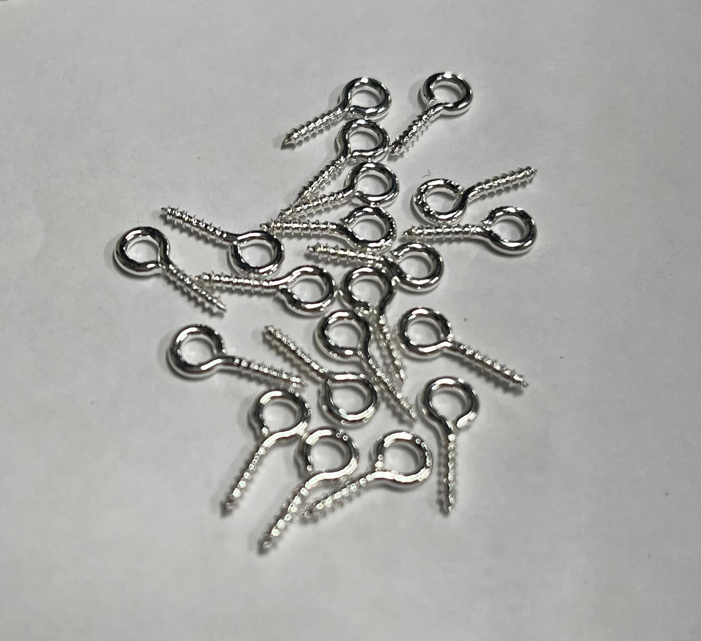 SCREW EYE HOOKS SILVER. 10 pc