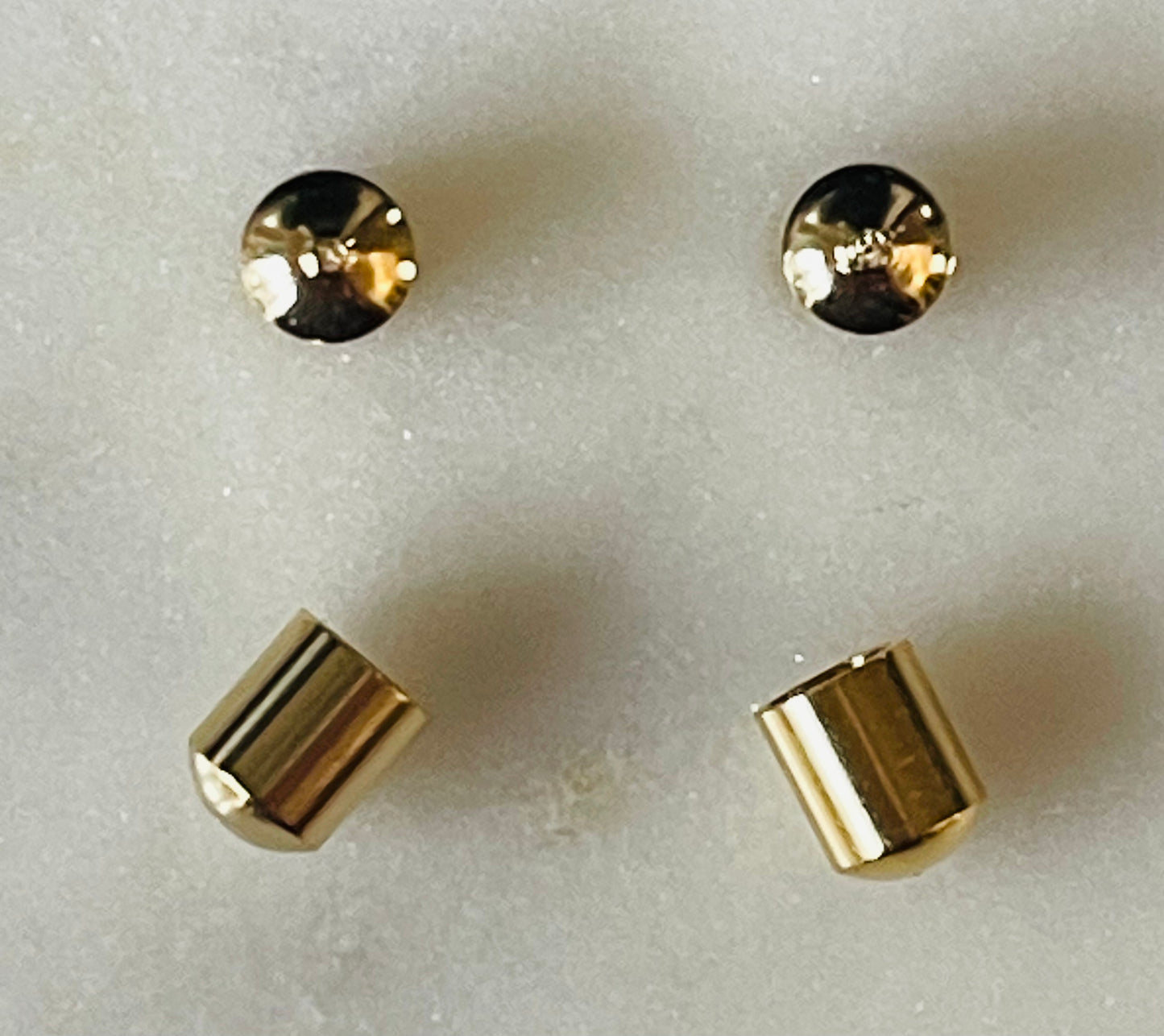 CORD END CAP GOLD PLATED  24KT 5X4MM 3MM HOLE  4 PC