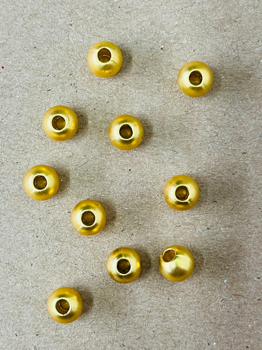 SPACER BEAD 6X5MM MATTE GOLD  10 PC