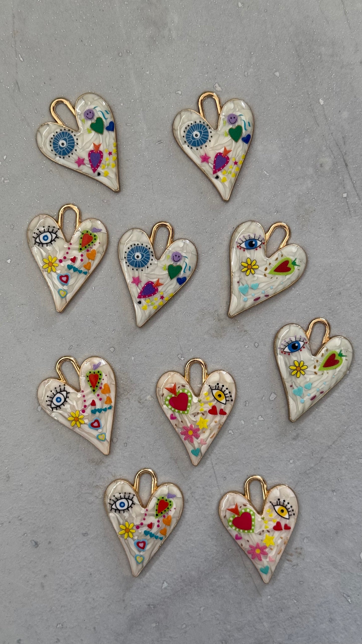 PENDANT HEART ENAMEL 25X34MM 2 PC
