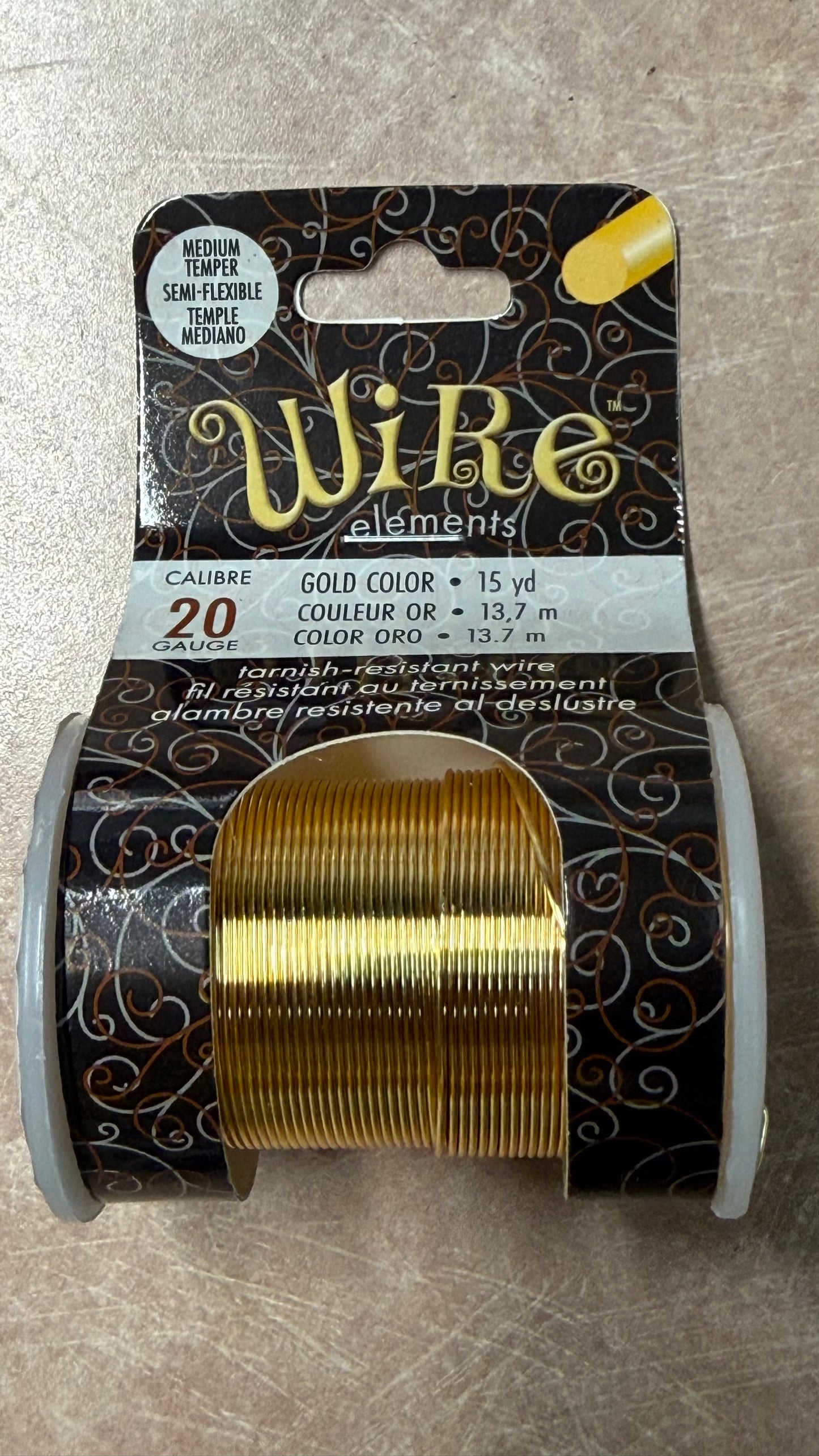 CRAFT WIRE 20 GA GOLD CLEAR 20 YDS