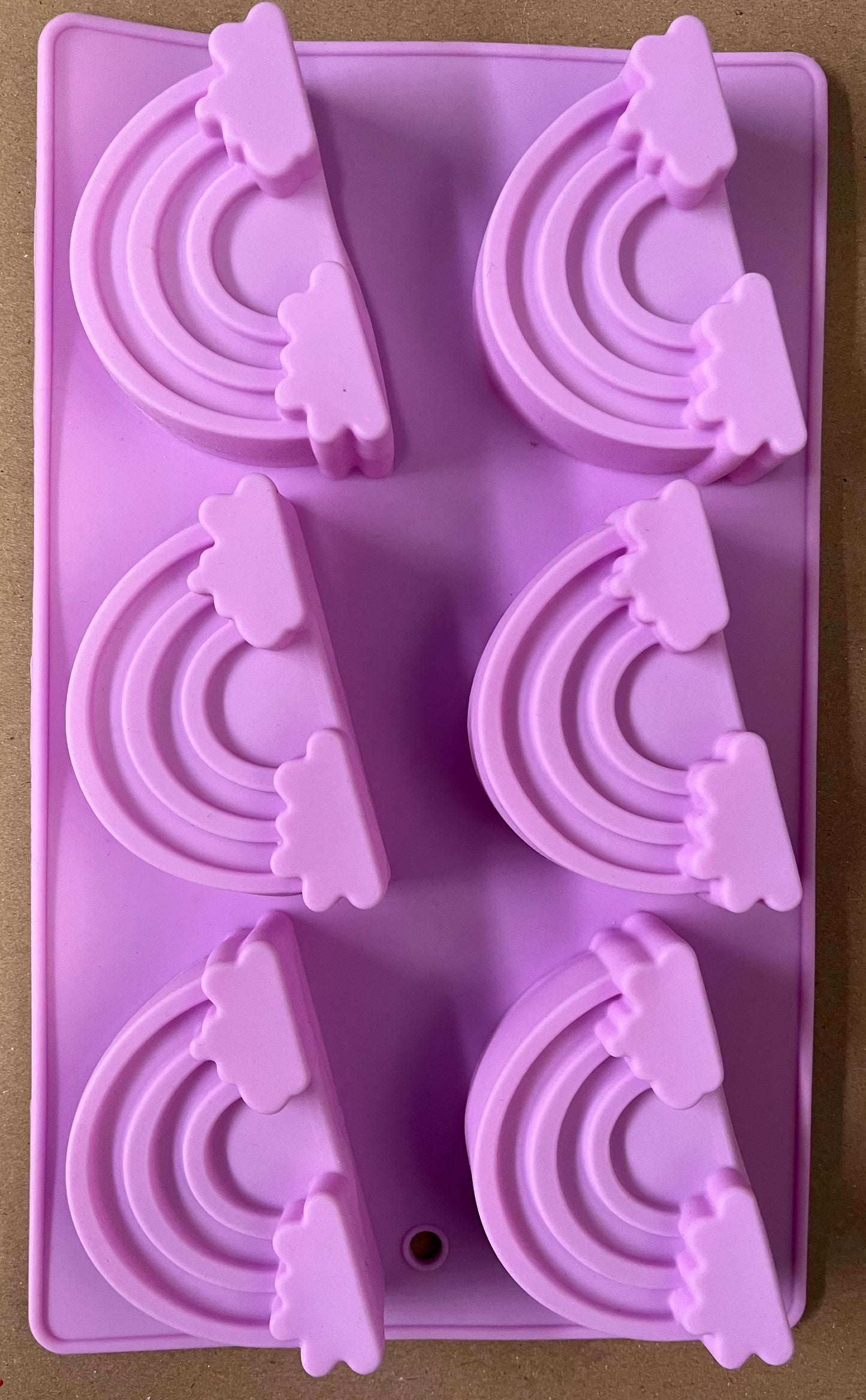 MOLDE SILICONE ARCO IRIS CON NUBES 1 PC