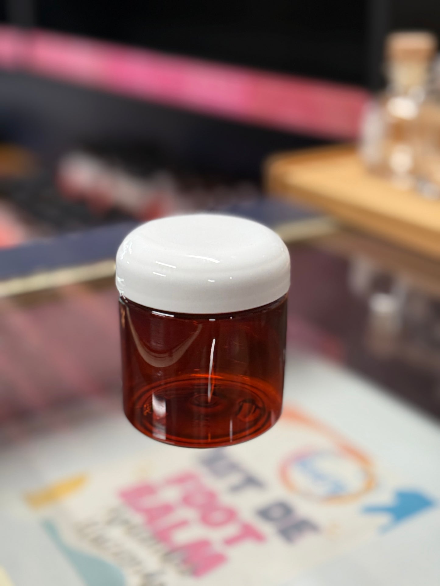 JAR 4 OZ PET AMBER WHITE DOME CAP 1 PC OR 10 PC