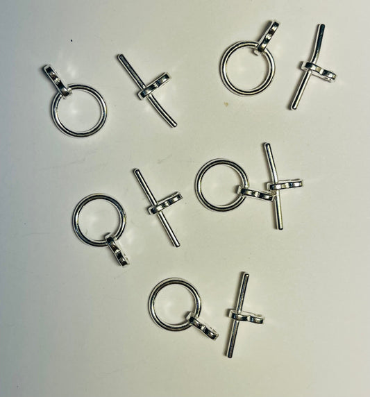 TOGGLE  Round silver plate 5 SETS