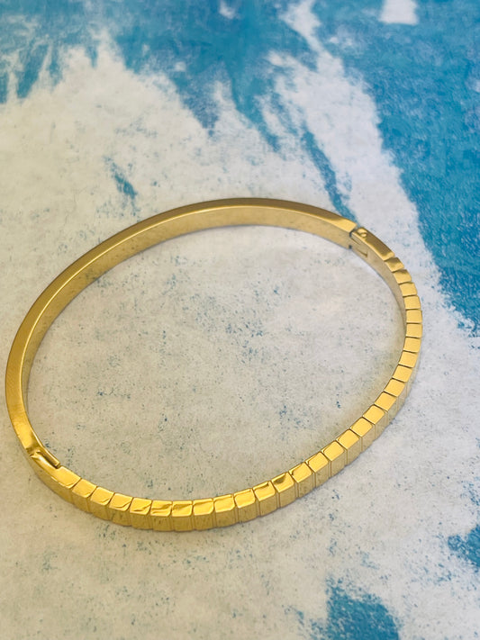 BRACELET BANGLE STAINLESS STEEL 14KT GOLD PLATE 1PC