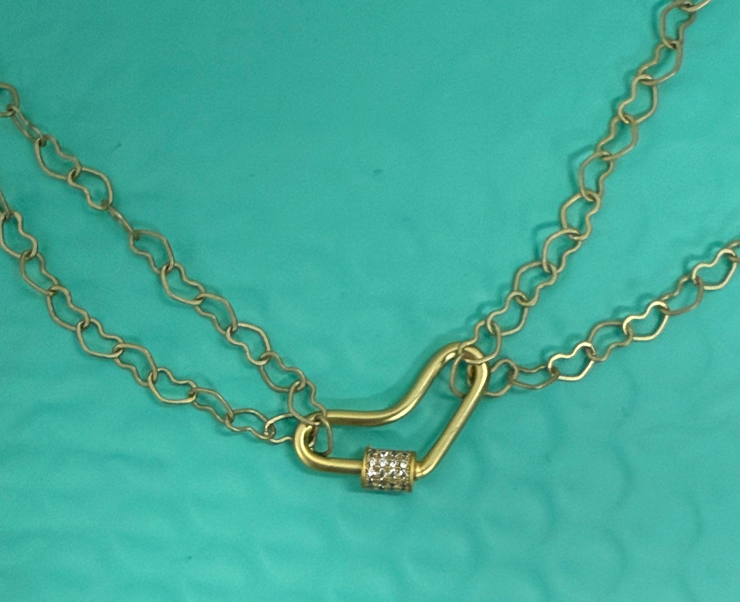 SCREW CARABINER LOCK CLASP HEART SHAPE