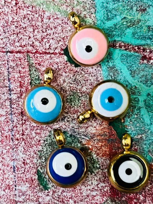 CHARM TURKISH EYE SST GP 8X5MM  5 PC
