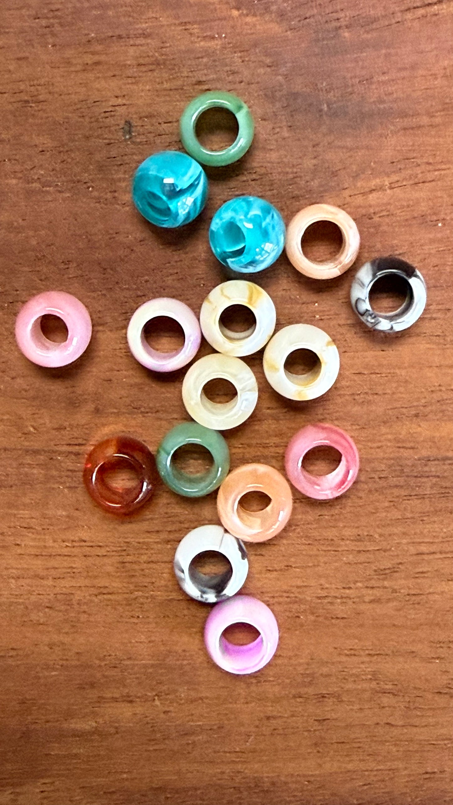 RONDELLE 10MM ACRYLIC LARGE HOLE MULTI 2 PC