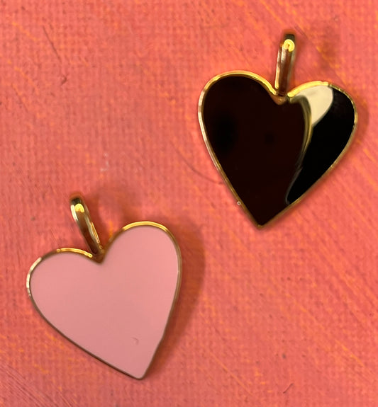 CHARM HEART ENAMEL MIX GP 18 KT 18X18MM 4 COLORES 1PC