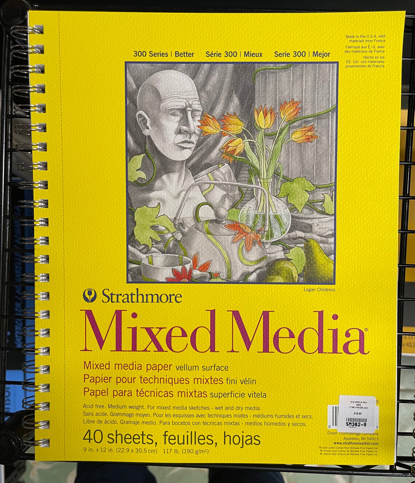 MIX MEDIA PAD 9X12 STRATHMORE 300 YELLOW