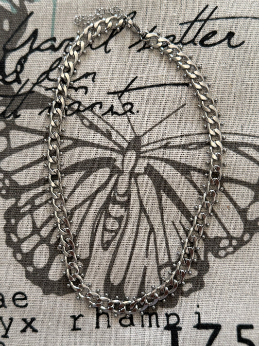 NECKLACE CUBAN CHAIN STAINLESS STEEL 14.8 INCHES