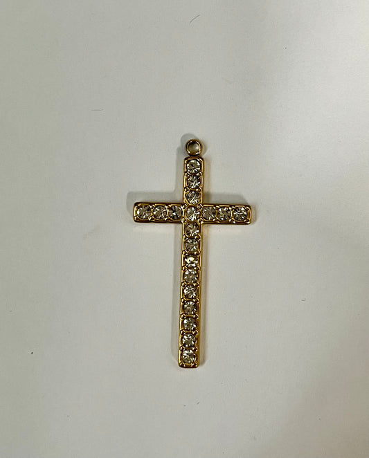 CROSS WITH CRYSTAL RHINESTONES SST GP 14k