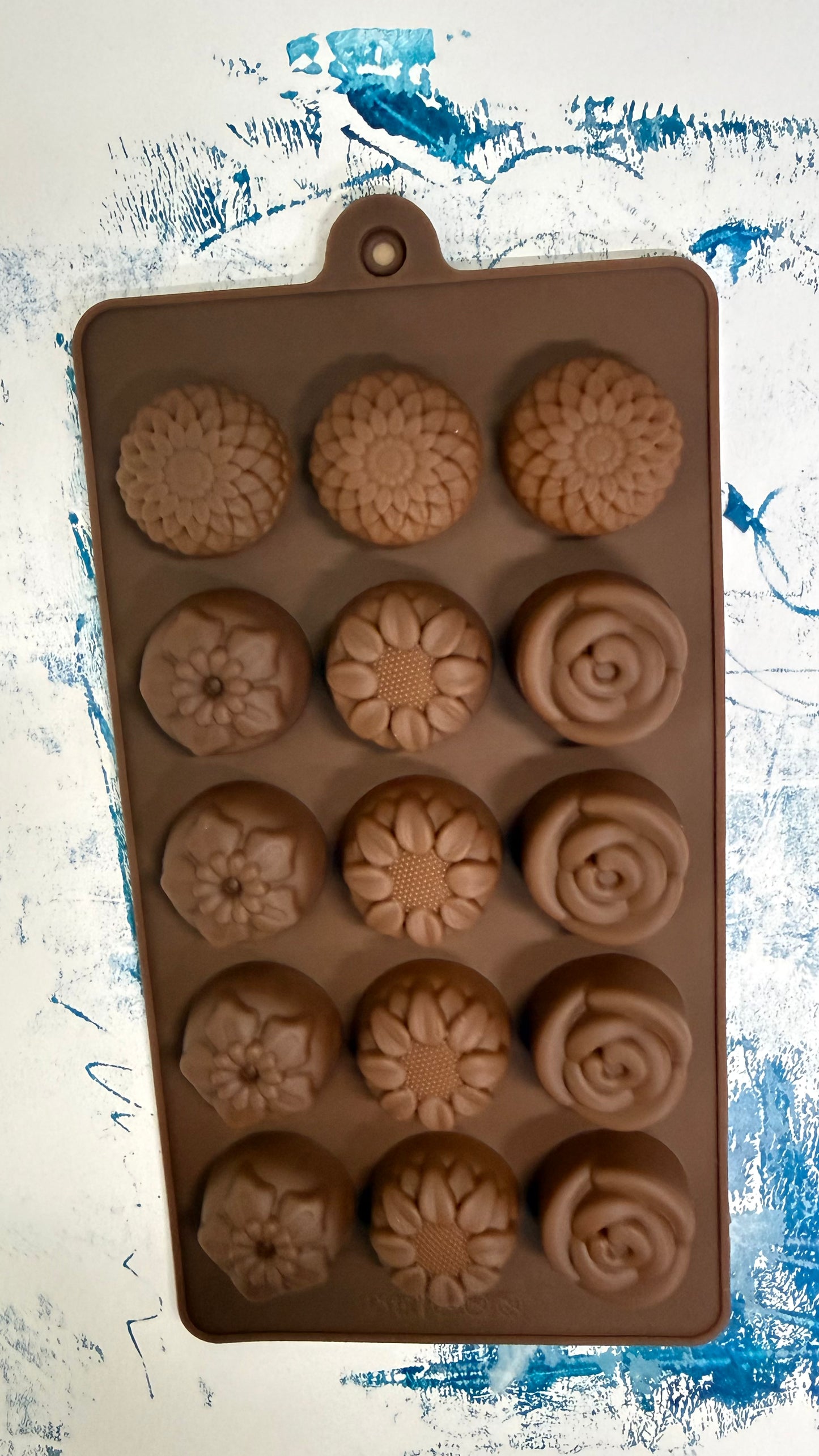 SILICONE MOLD FLOWERS 15 CAVITIES 1 PC 5 styles