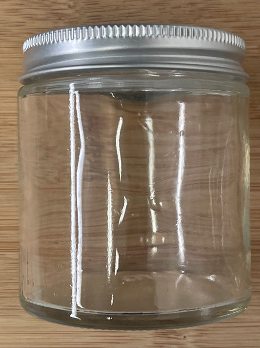 JAR 4 ONZAS GLASS TALL SILVER CAP  1 PC OR 10 PC