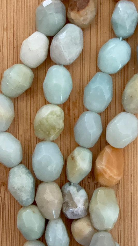 AMAZONITE DRUM 15-18MM ABOUT 38 BEADS PER 1 STRAND