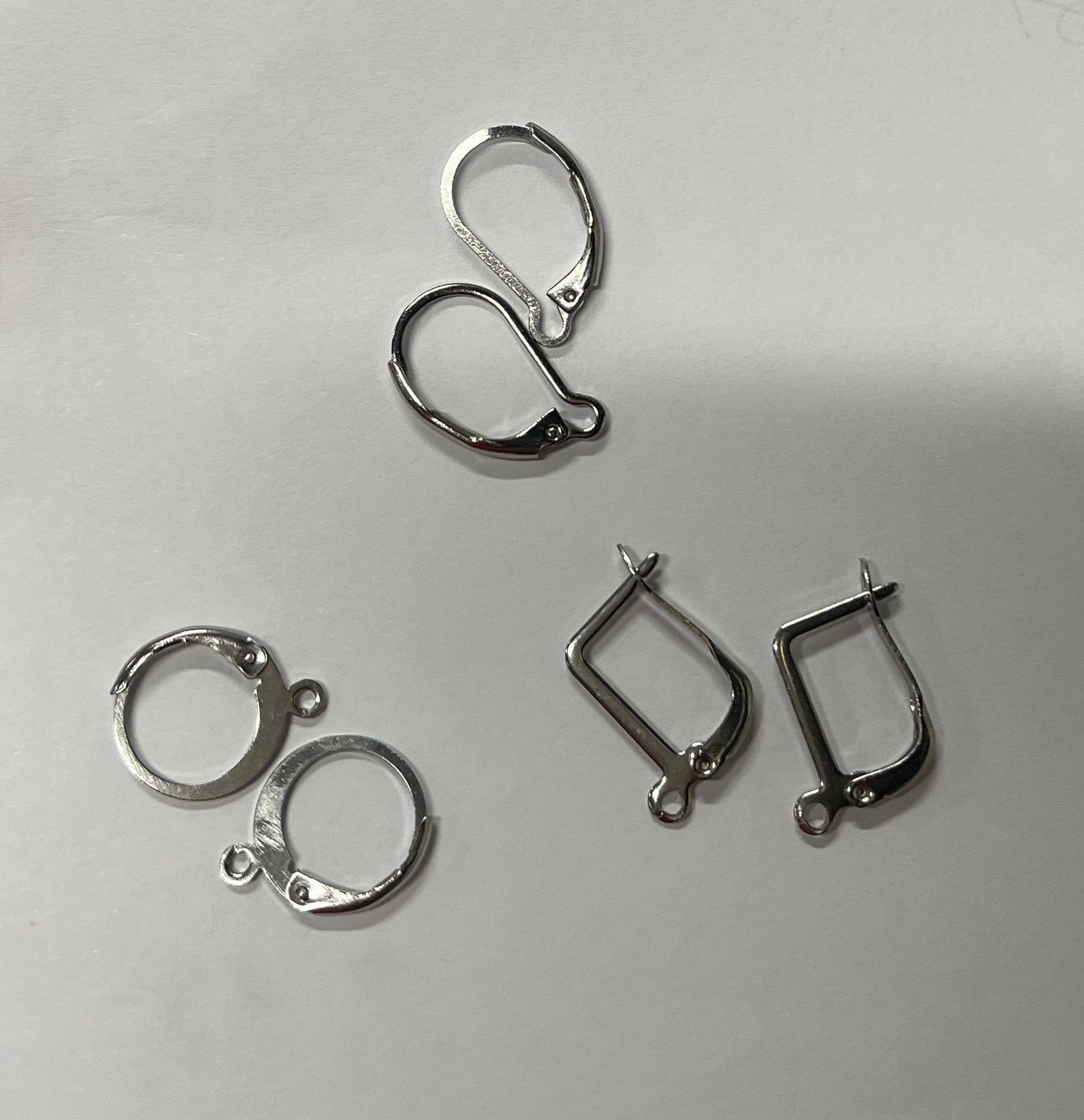 LEVERBACK EARRINGS 3 STYLES  3 PAIRS  GP OR STAINLESS STEEL
