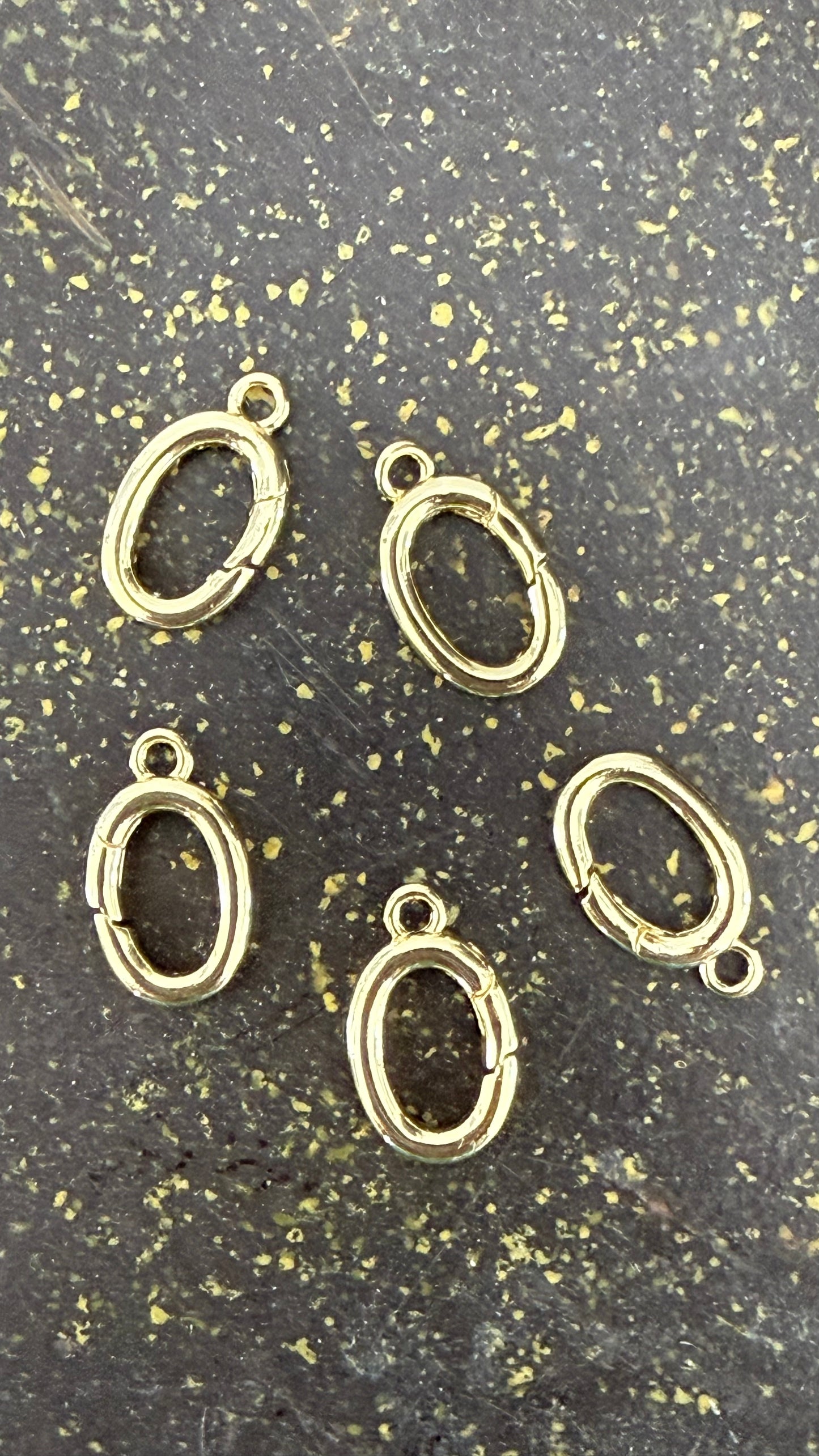 SPRING RING CLASP OVAL GOLD PLATE 18KT 17X10 mm 1 PC