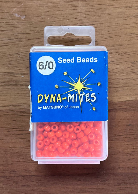 SEED BEAD 6/0 OPAQUE ORANGE  40 GRMS