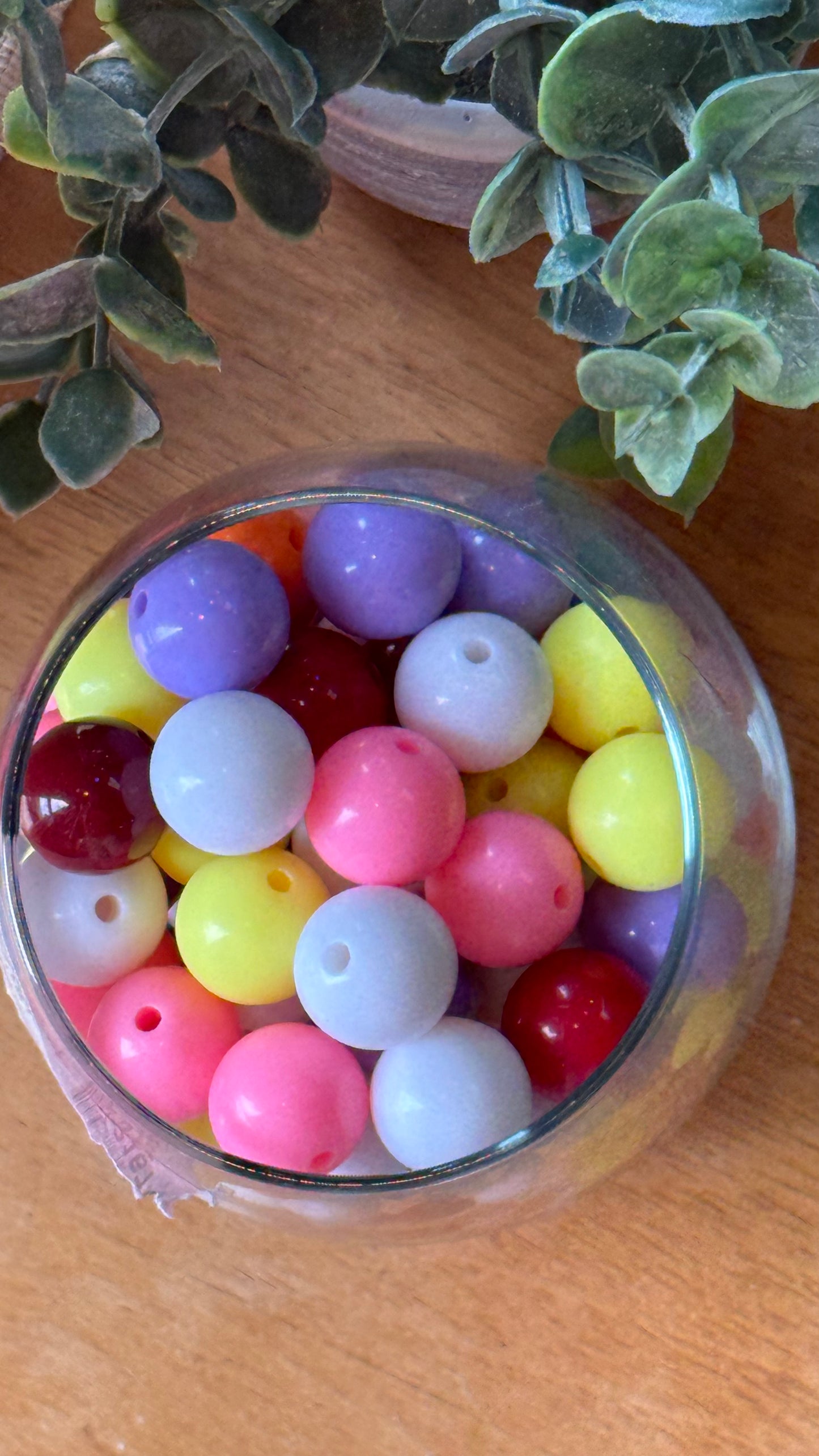ACRYLIC BEAD 18MM OPAQUE PASTELS 20 PC