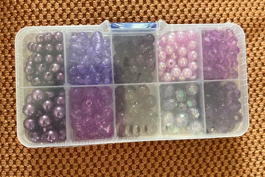 ACRYLIC ROUND COLORFUL BEADS BOX