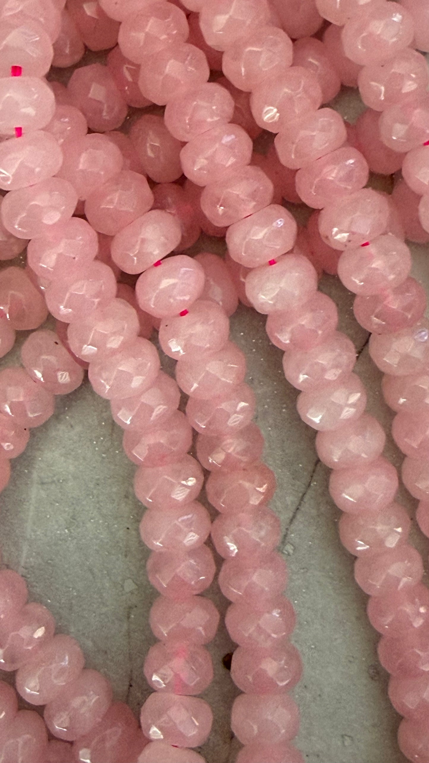 JADE RONDELLE 8MM PINK 1 STRAND