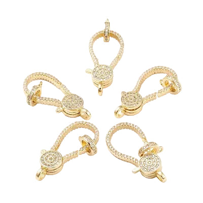 LOBSTER GOLD PLATED 18 KT WITH CUBIC ZIRCONIA MICROPAVE 28X13MM 1 PC