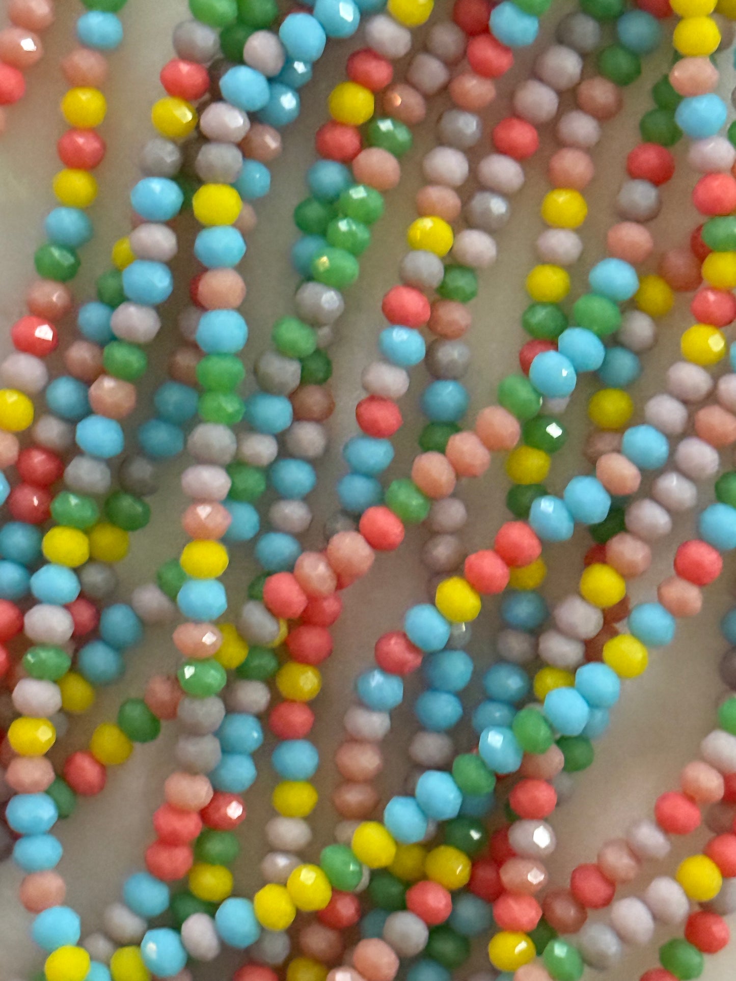 GLASS RONDELLE 3X2MM MIXED BRIGHTS 1 STRAND