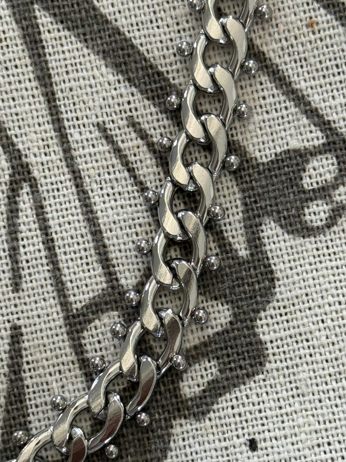 NECKLACE CUBAN CHAIN STAINLESS STEEL 14.8 INCHES