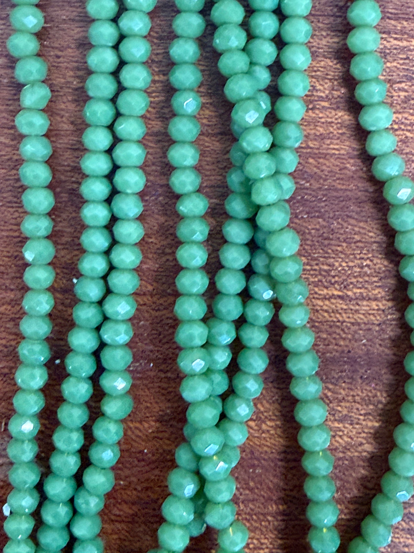 Glass rondelle 4x3mm  ab  3 colors 1 strand