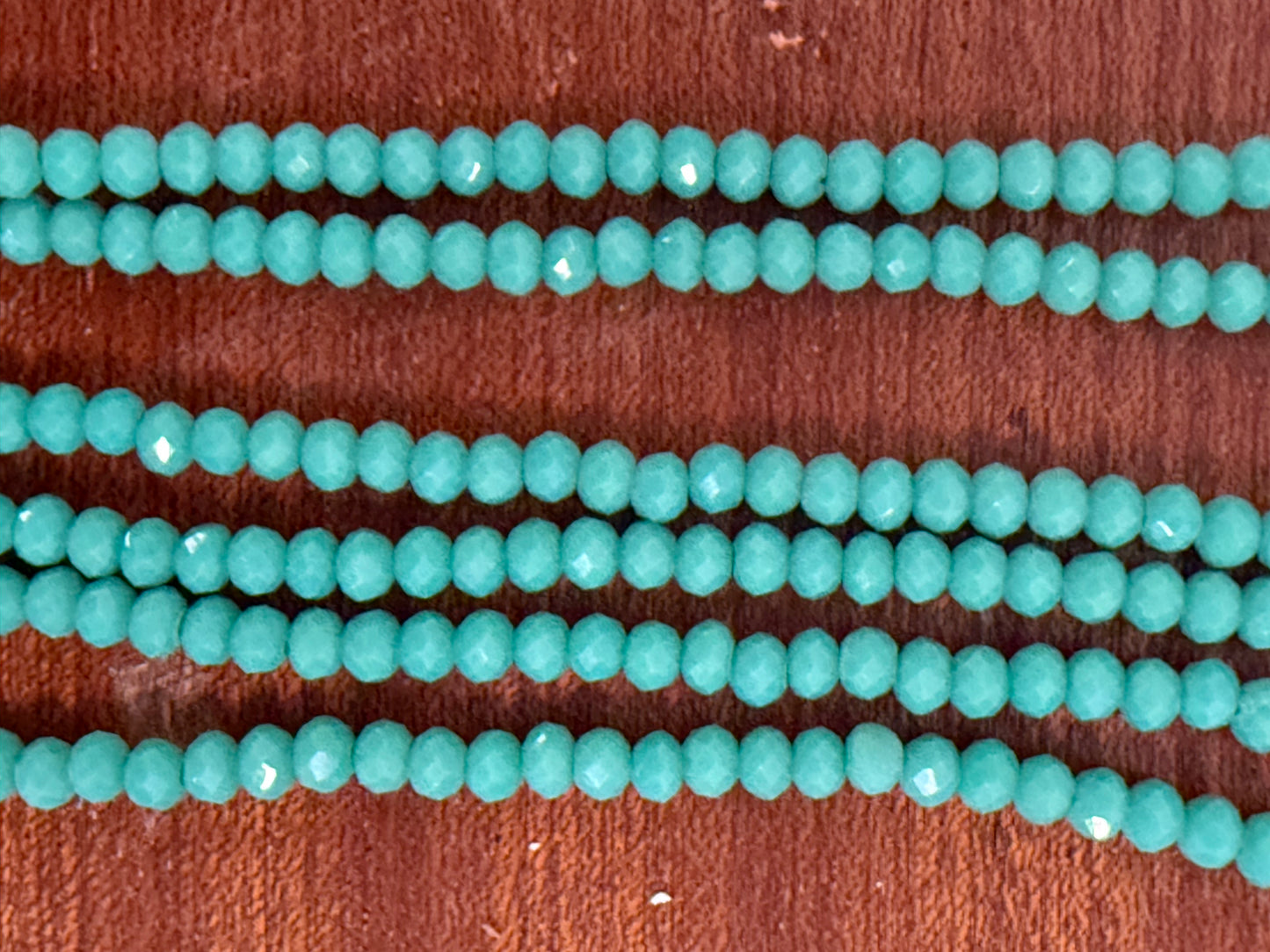 Glass rondelle 4x3mm  ab  3 colors 1 strand