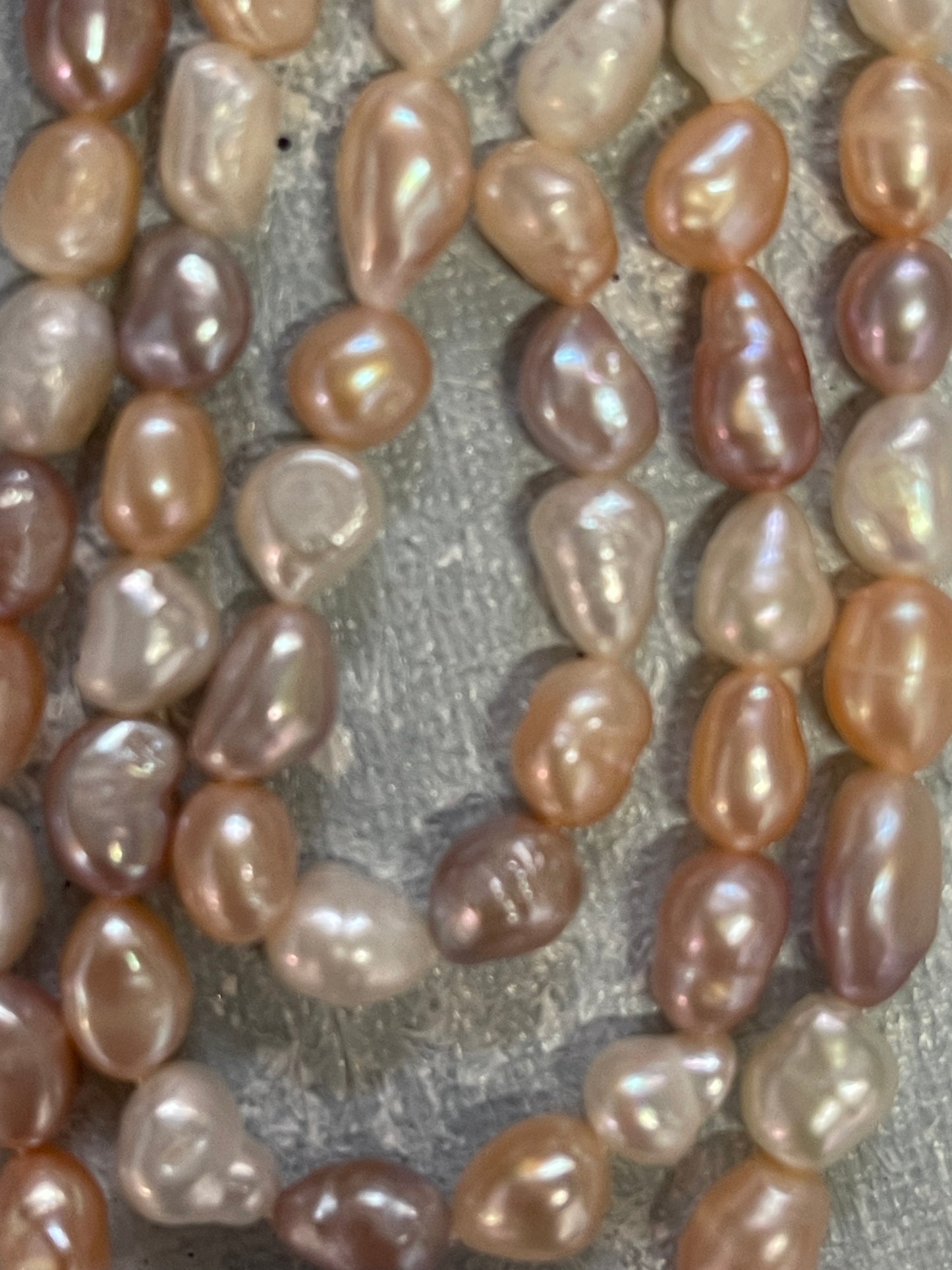 FRESHWATER PEARL MIX PINK, TAN, CREAM 5-8MM 1 STRAND