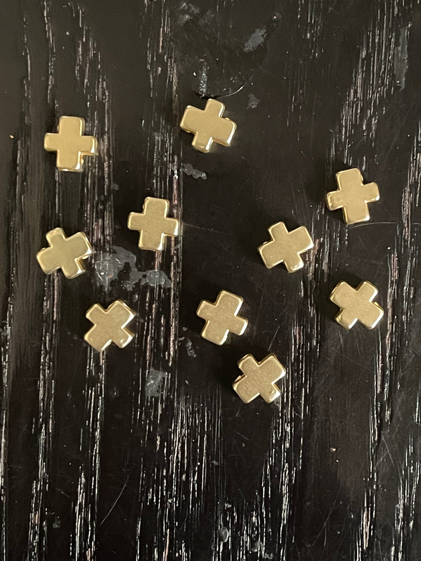 CROSS CONNECTOR 8.5MM GP 18 KT MATTE GOLD 10 PC