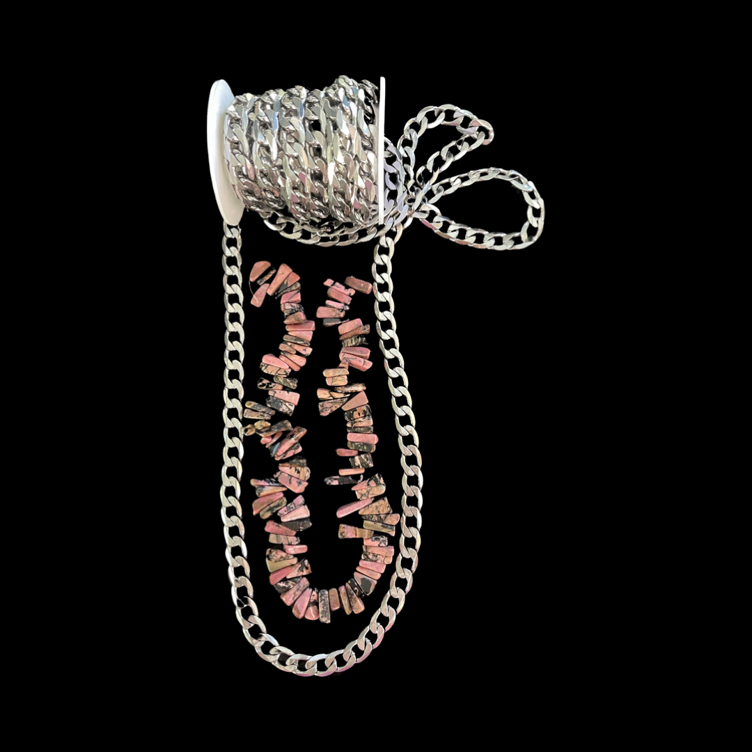 RHODONITE CHIP 12-20MM 1 STRAND ABOUT 104 PCS