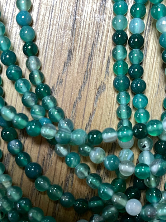 AGATE 4MM ROUND GREEN