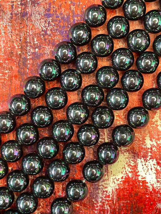 BLACK PEARL SHELL 8 MM 1 STRAND ABOUT 51 PC