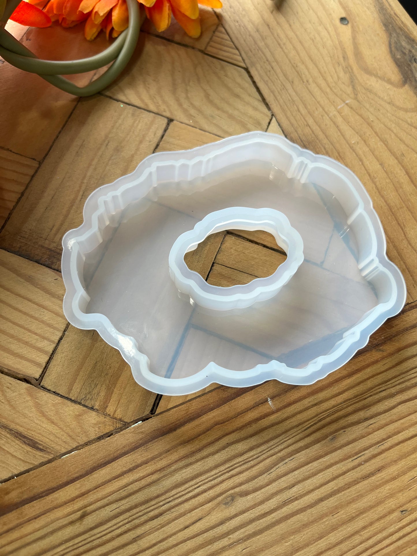 RESIN MOLD AGATA TRAY with Hole