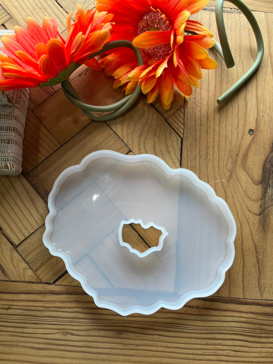 RESIN MOLD AGATA TRAY with hole