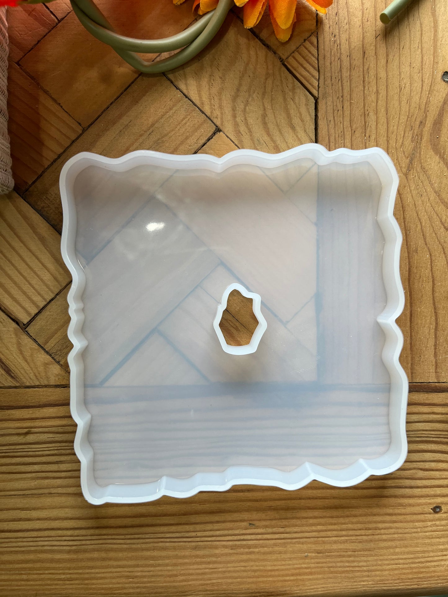 RESIN MOLD AGATA TRAY with hole