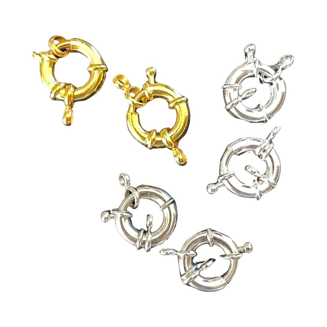 SPRING RING CLASP 14.5X6MM  2 PC  3 COLORS