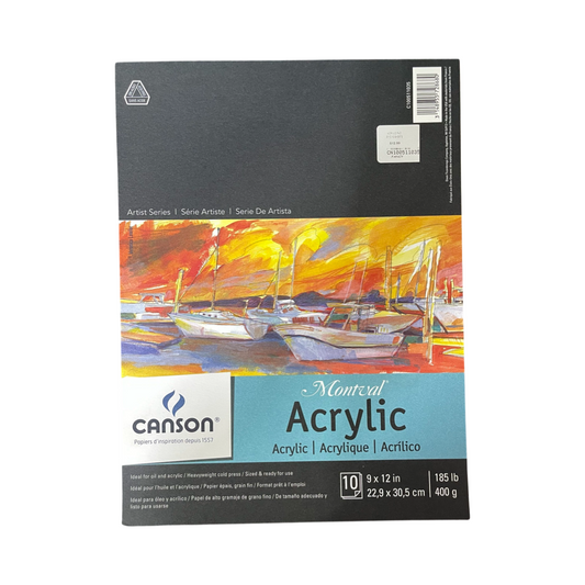 ACRYLIC PAPER PAD 9X12 185 LB 10 PAGES CANSON MONTVAL