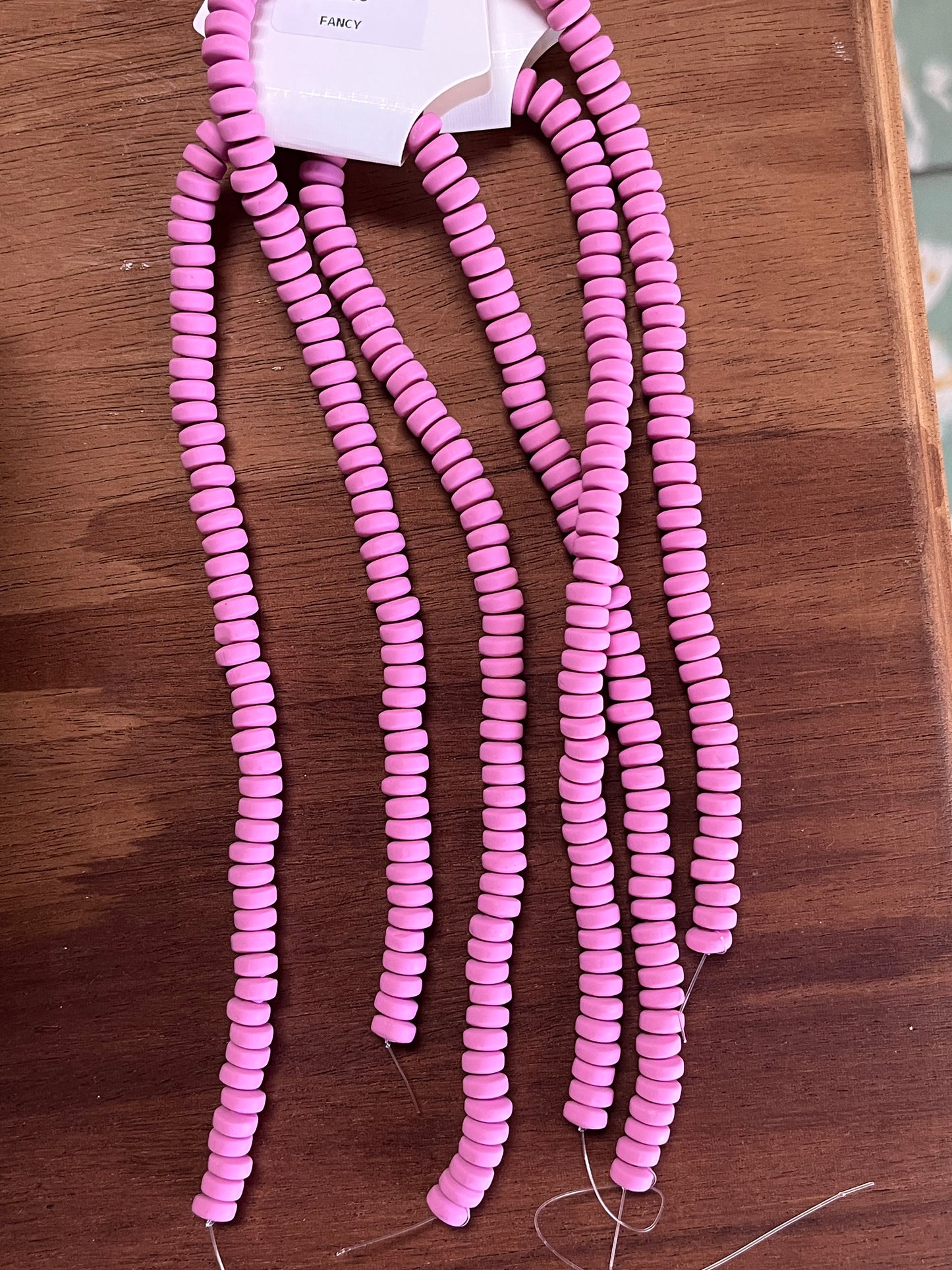 POLYMER CLAY RONDELLE BEADS 7X3MM 1 STRAND