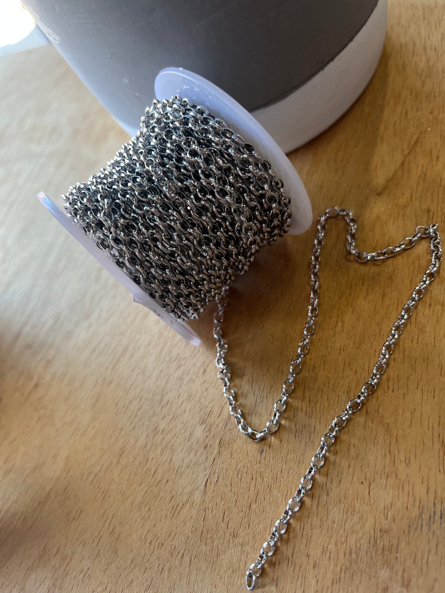 CHAIN ROLO STAINLESS STEEL 4X3 MM PER FOOT