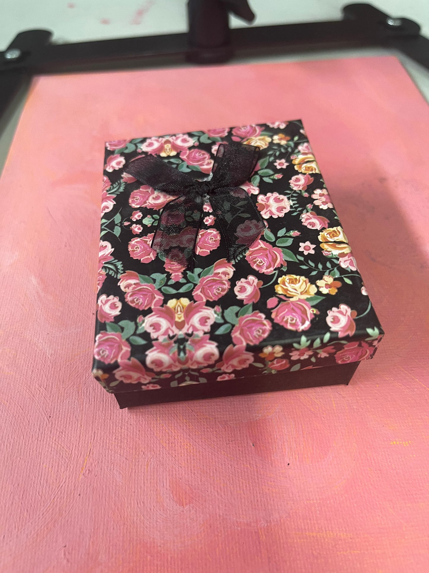 JEWELRY CARDBOARD BOX FLOWER PATTERN RECTANGULAR 1 PC